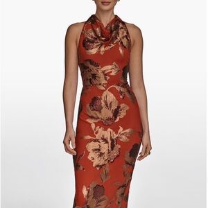 Donna Karan New York Sequin Floral Bodycon Gown